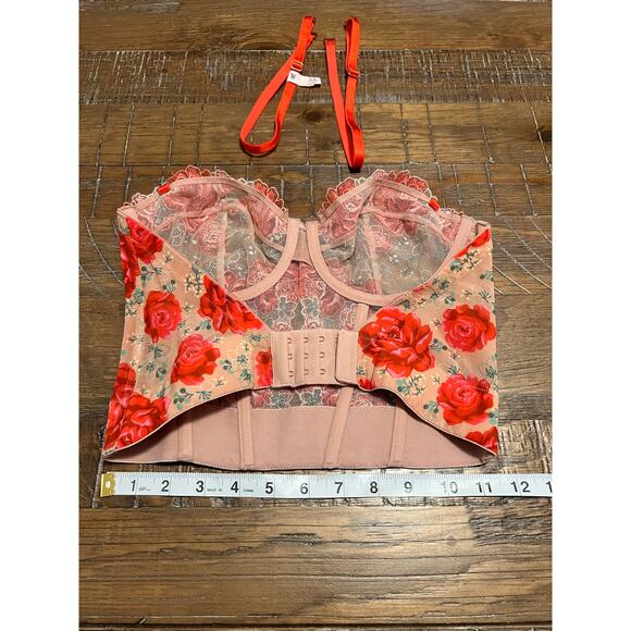 Victoria’s Secret Dream Angels Corset Floral Lace Bra Top NWT Size 32D - Picture 7 of 8